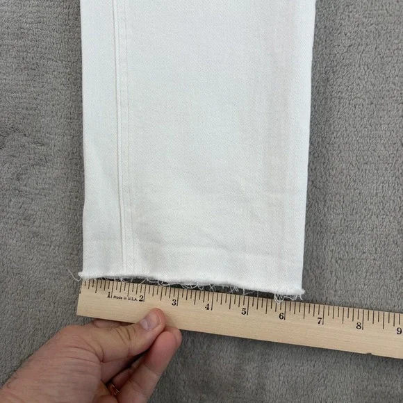 Frank & Eileen Raw Hem Stretch 5 Pocket Pants in White Women 27 Zip Fly $298
